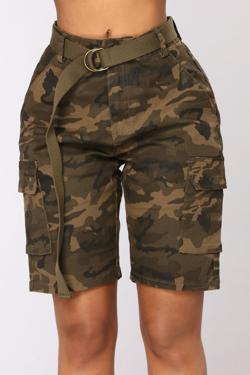 Oversized Camo Shorts - Olive | Fashion Nova, Shorts | Nova