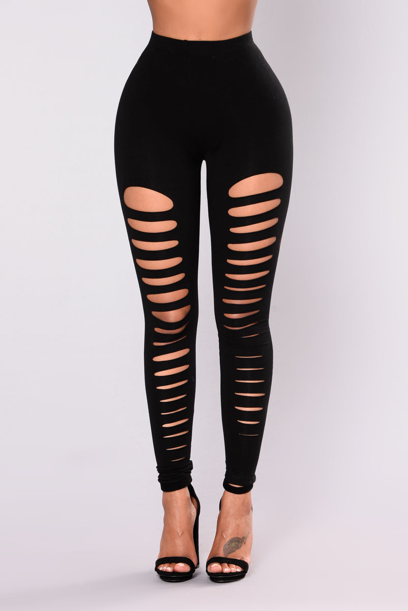 Shredded Leggings Plus Size