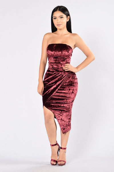 Velvet Forever Dress Burgundy Fashion Nova 