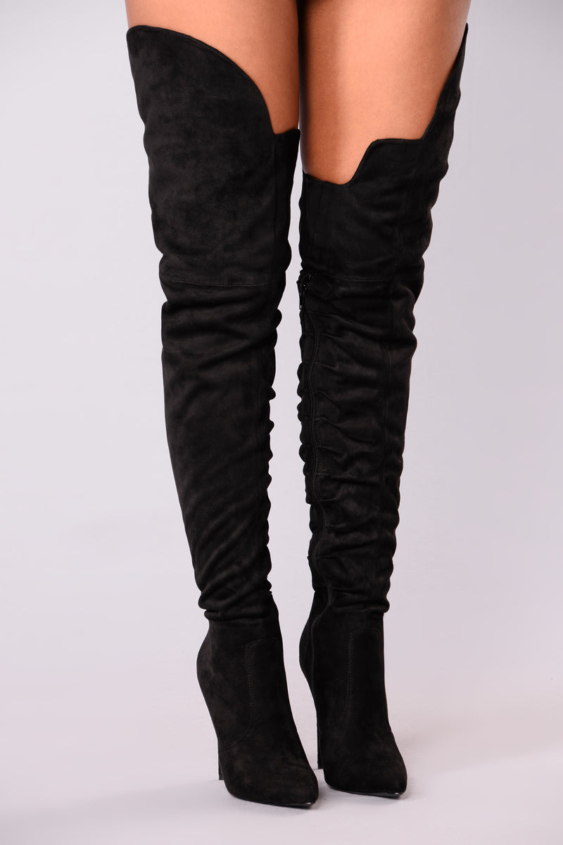 Soft as Suede Thigh High Boot Black Fashion Nova, Shoes Fashion Nova