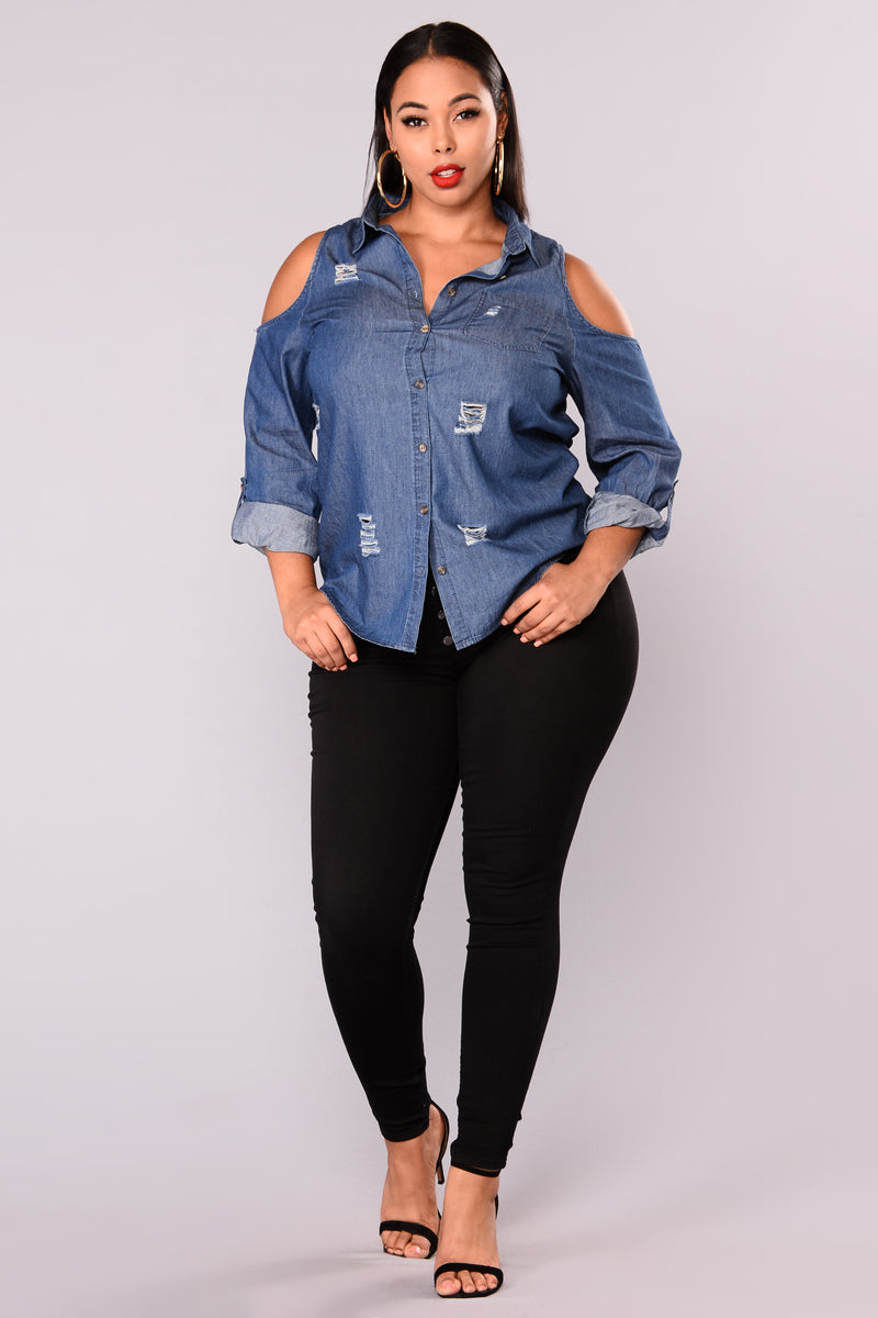 fashion nova denim shirt