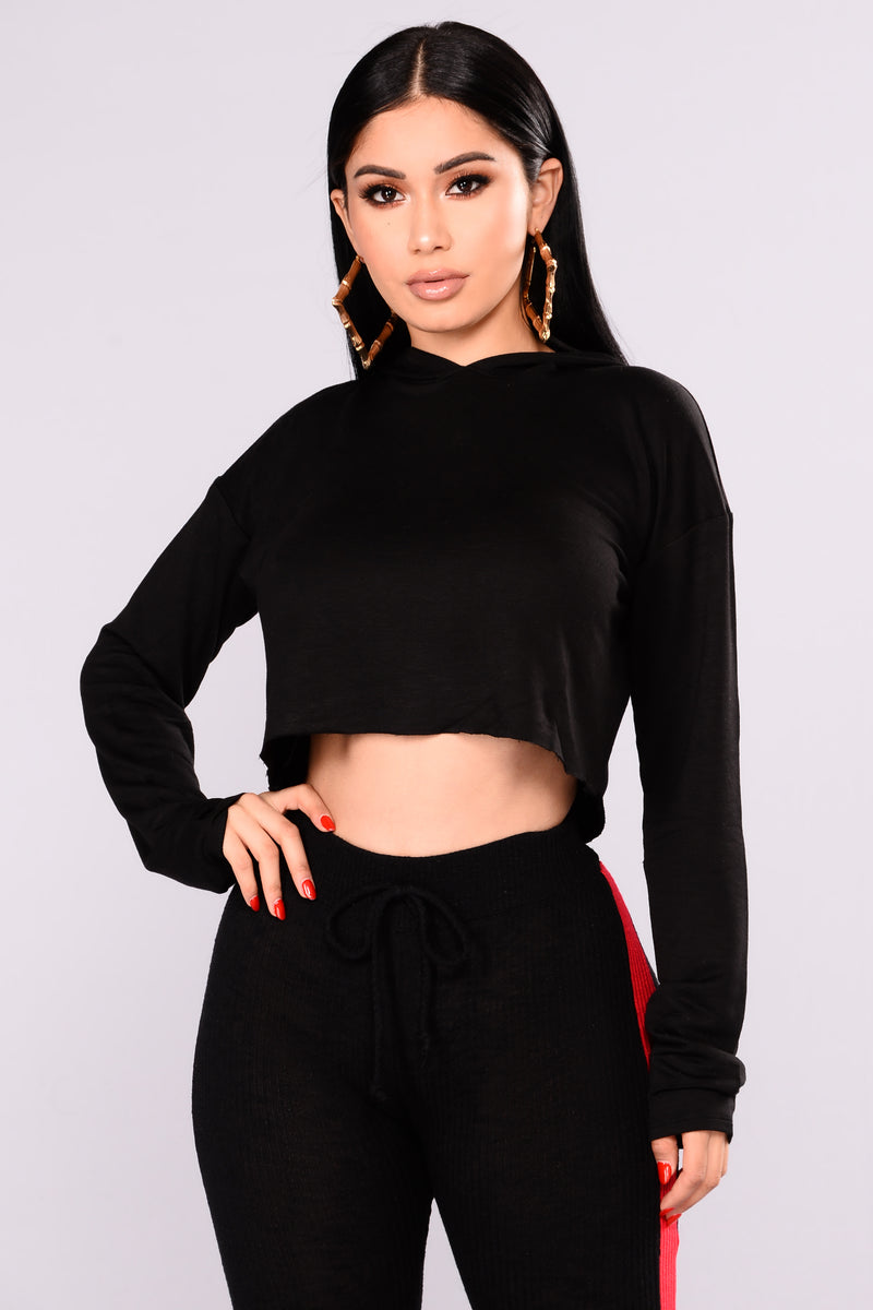 honey please lounge hoodie - black