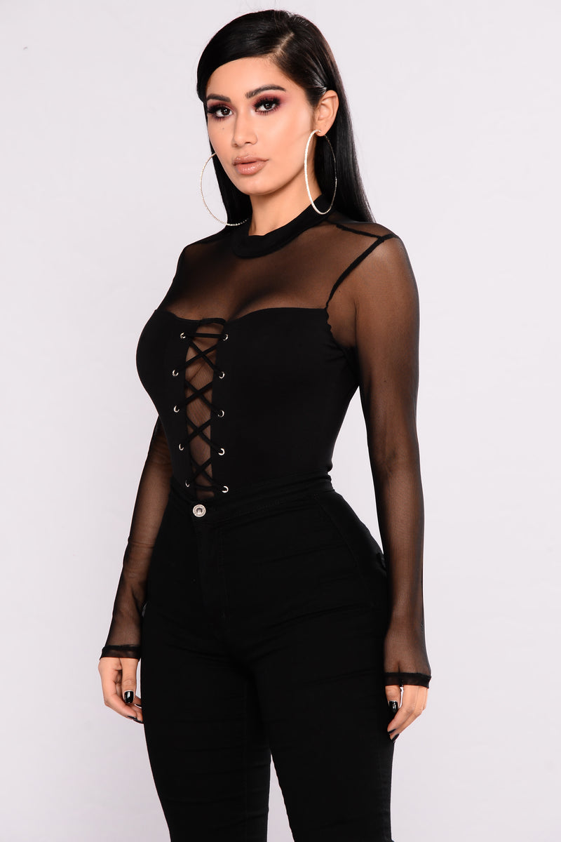 Real Ones Know Lace Up Bodysuit Black Fashion Nova Bodysuits