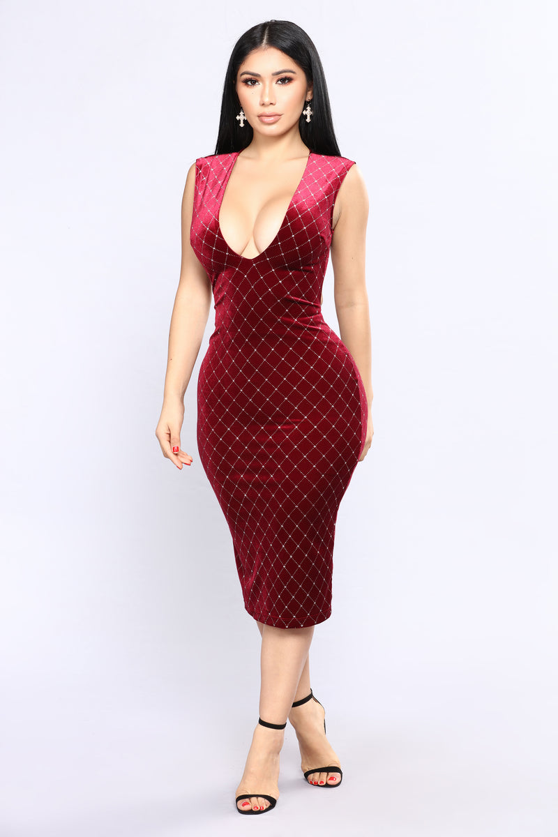 That Spark Velvet Dress Burgundy Fashion Nova Dresses Fashion Nova 