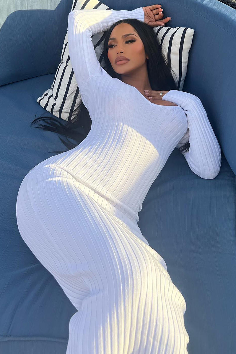 Kallan Knit Dress White Fashion Nova, Dresses Fashion Nova