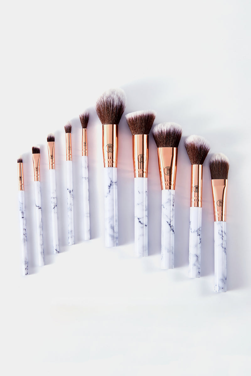 makeup brush set white