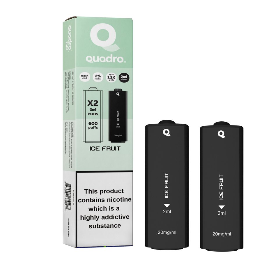 4 in 1 Quadro 2400 Puffs Replacement Pods Box of 10 - Mcr Vape Distro