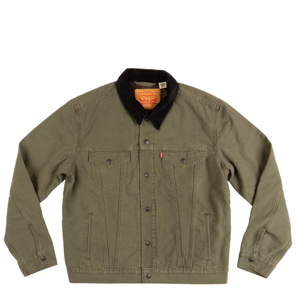 Levis Lined Trucker Jacket Olive Night Canvas Lined Trucker 72890 0009 728900009 Norwood 