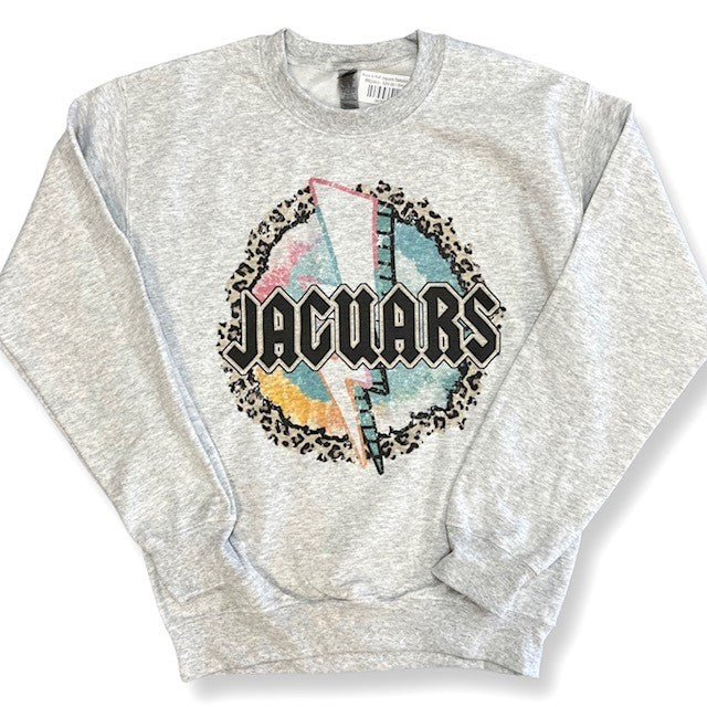 CustomCat Jacksonville Jaguars Retro NFL Crewneck Sweatshirt Sweater Sport Grey / 4XL