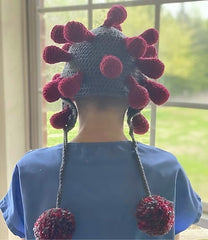 Crochet Corona Virus Hat Pattern by Sharpin Designs