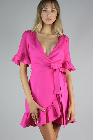 Fuchsia Wrap Summer dress | Collective Request 