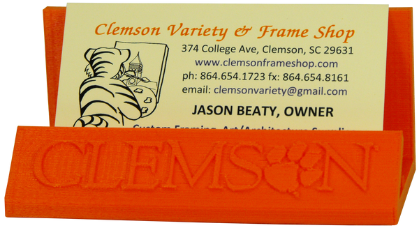 orange business card holder