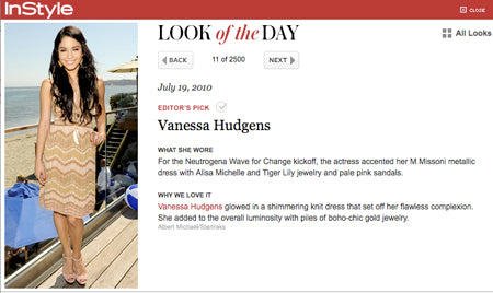 Vanessa Hudgens in InStyle Look of the Day