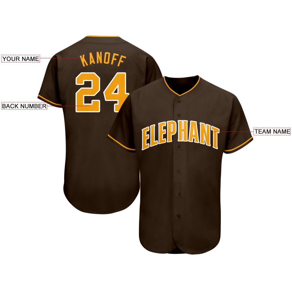 Custom Brown Gold-White Baseball Jersey 