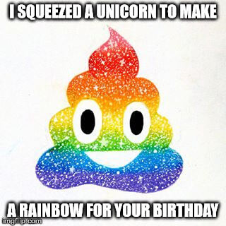 rainbow unicorn poop