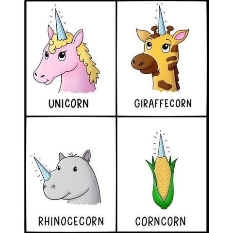 unicorn giraffecorn rhinocecorn corncorn