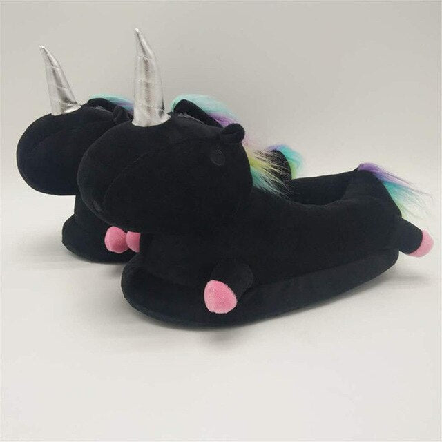 Black Unicorn Slippers | Kawaii Unicorn 