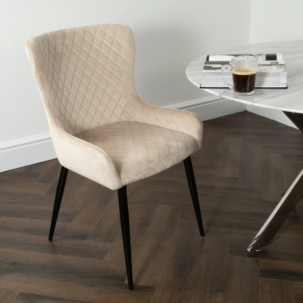diamond beige dining chairs (set of 2)