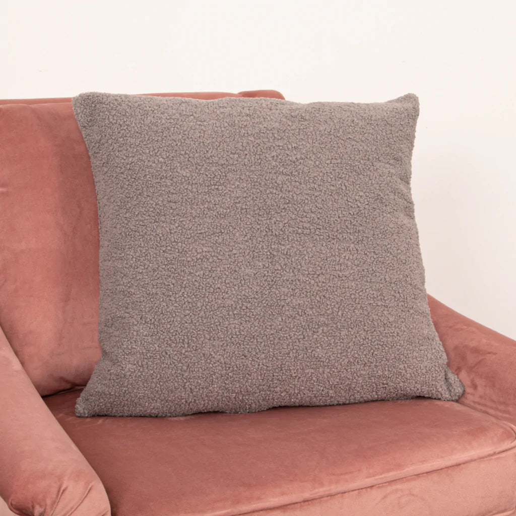 grey teddy cushion - feather filled