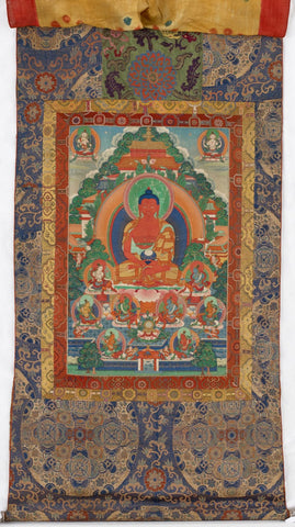 Amitabha à Sukhavati. Thangka du Tibet central. Avec l'aimable autorisation de Freer Sackler.