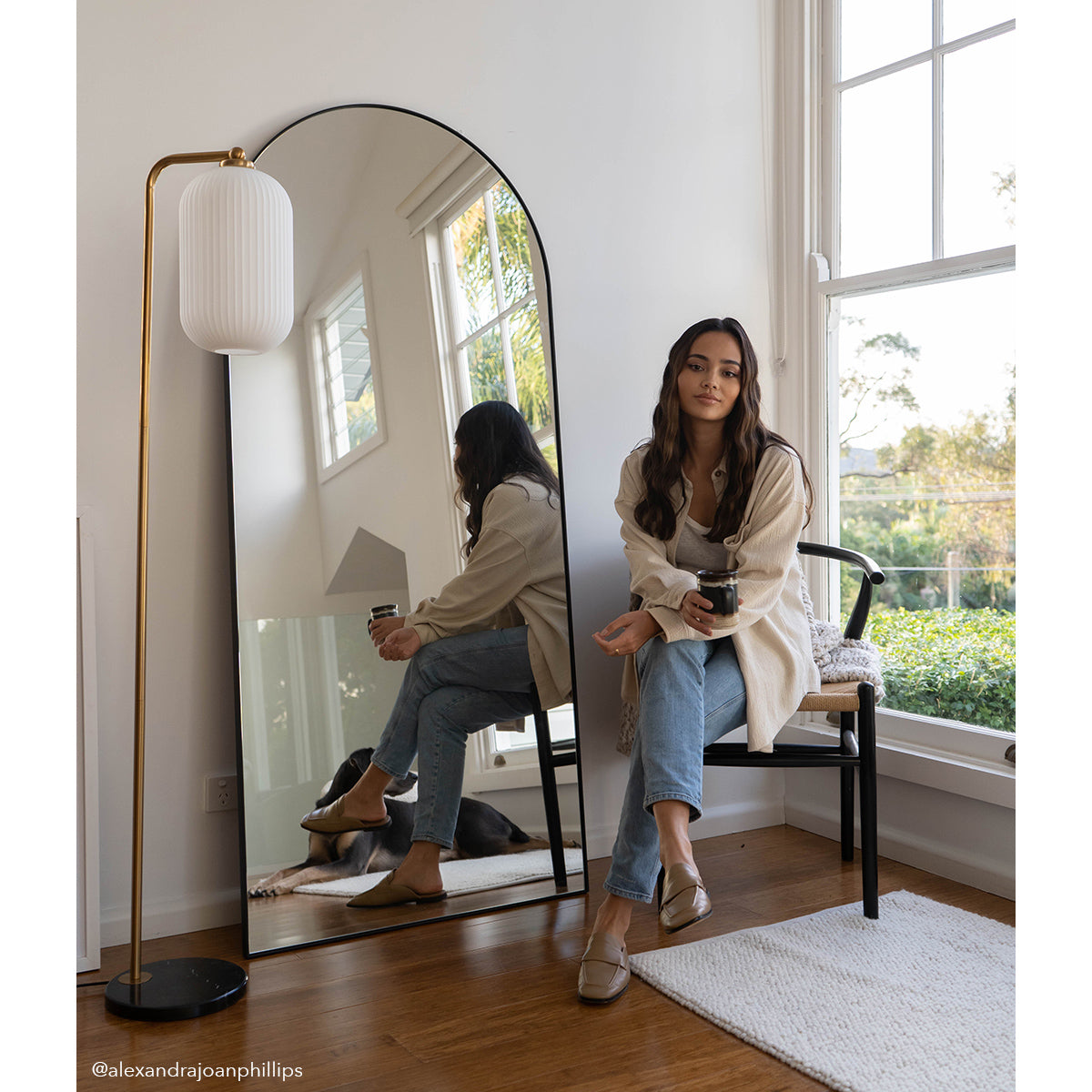 Bjorn Arch Floor Mirror (Black)