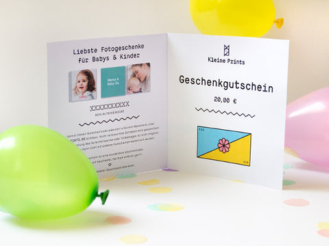 Gutschein zur Geburt, Taufe, Kindergeburtstag 