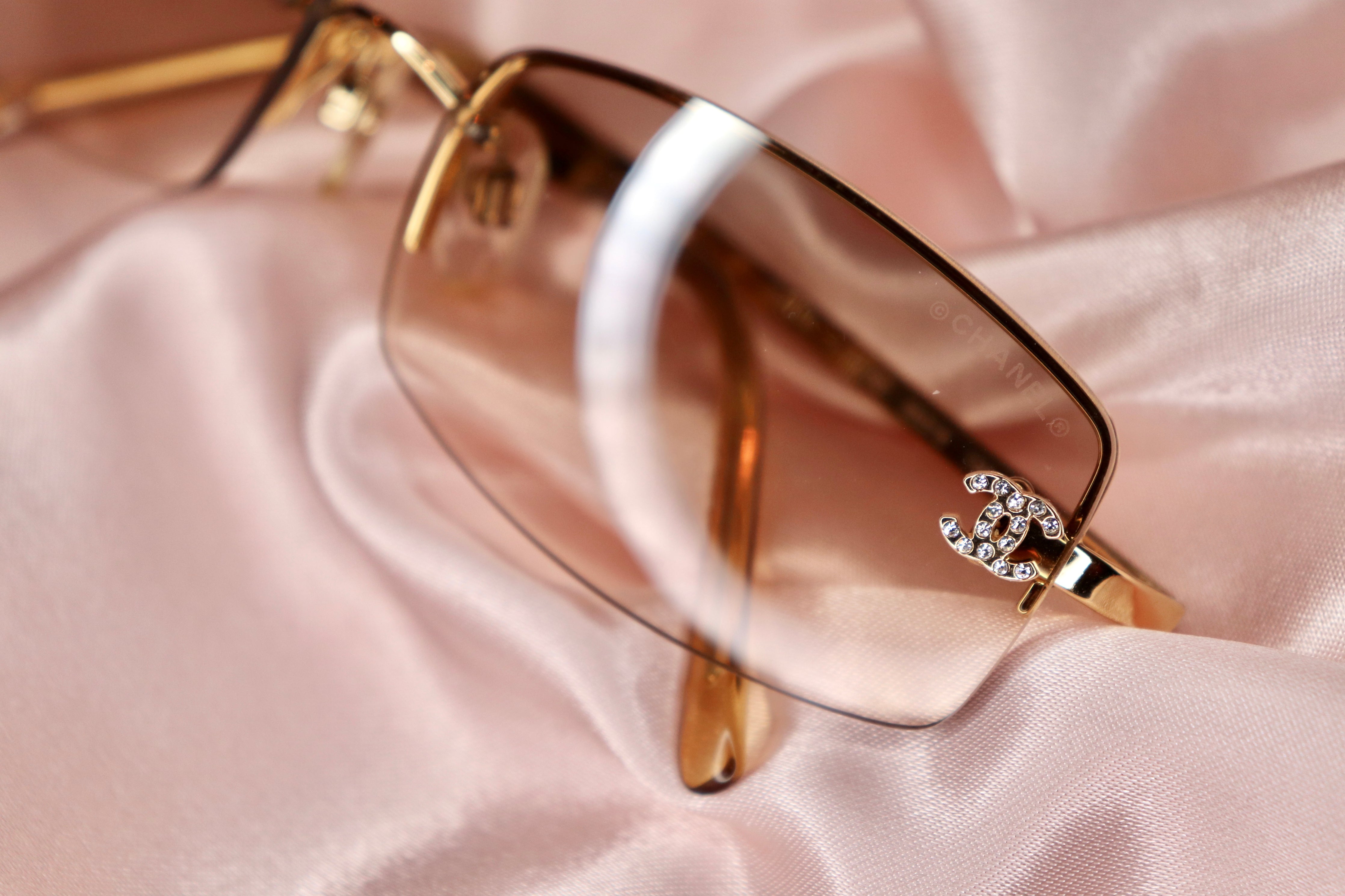 Diamante Rimless Sunglasses