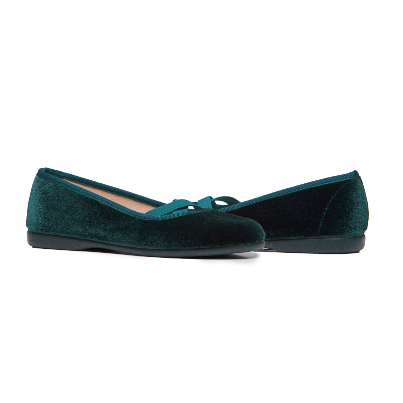 dark green ballet flats