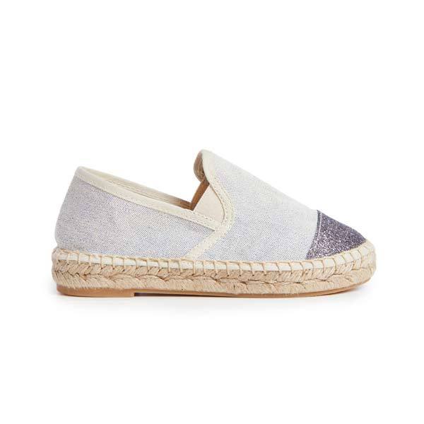 Childrenchic® Linen Espadrille with Blue Captoe – childrenchic