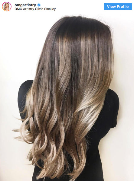 Cool metallic ash dark blonde hair