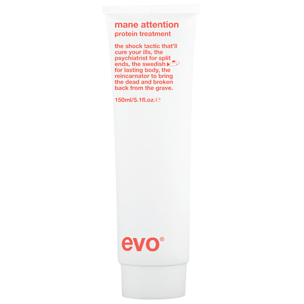 Evo Mane Attention Protein Treatment to help hair grow faster bottle close-up