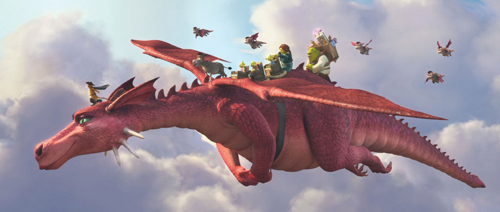 Dragon in flight with her friends
