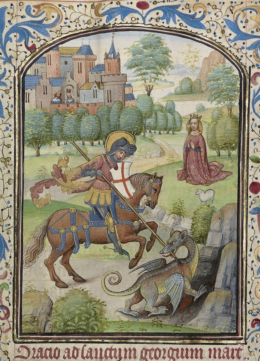 Saint George Slaying the Dragon, Arenberg Hours Bruges (1460)