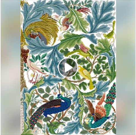 Video of Acanthus & Birds design taking shape