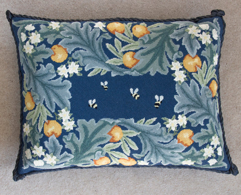 Orange Border cushion (stitched)
