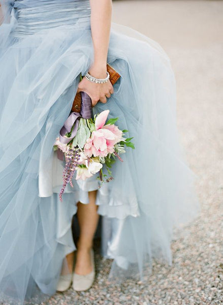 Blue wedding gown