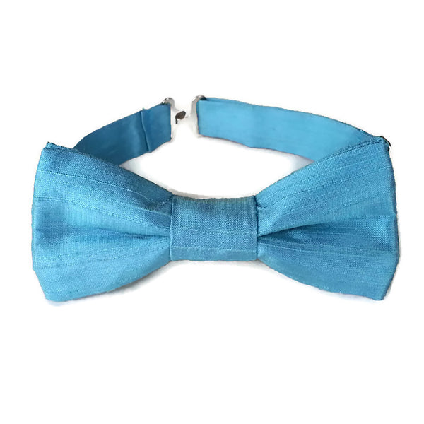 Caribbean Blue silk bow tie