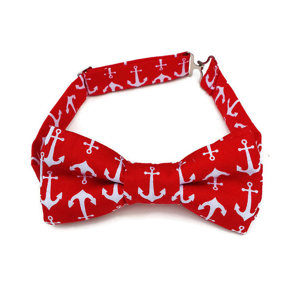 Red bow tie with anchor print