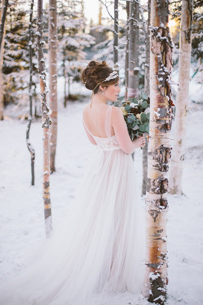 Bride in snow