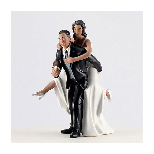 Skiing couple cake topper