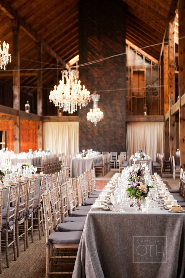 Gray wedding reception decor