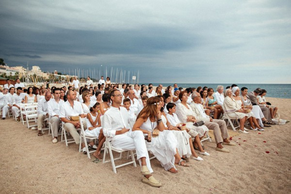 White reception by the sea