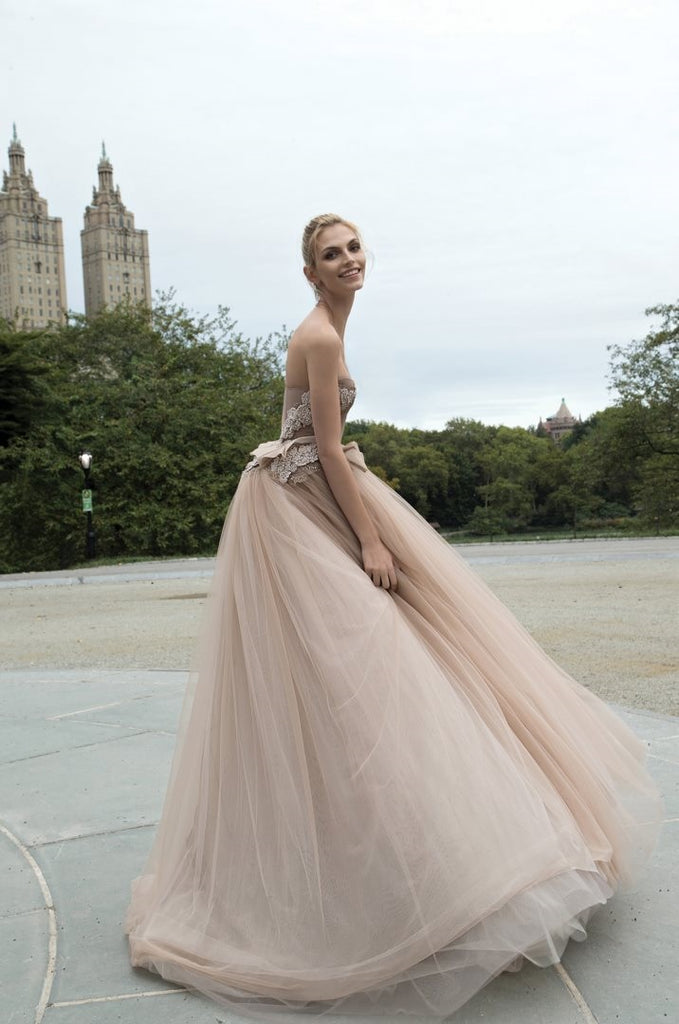 Inbal Dror taupe wedding gown