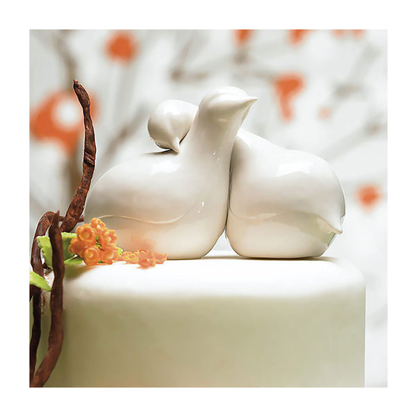 Porcelai love birds cake topper