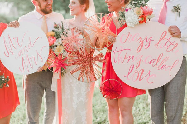 Peach and pink wedding