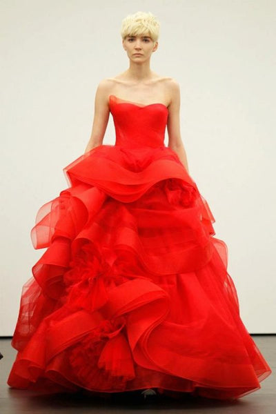Vera Wang red wedding dress
