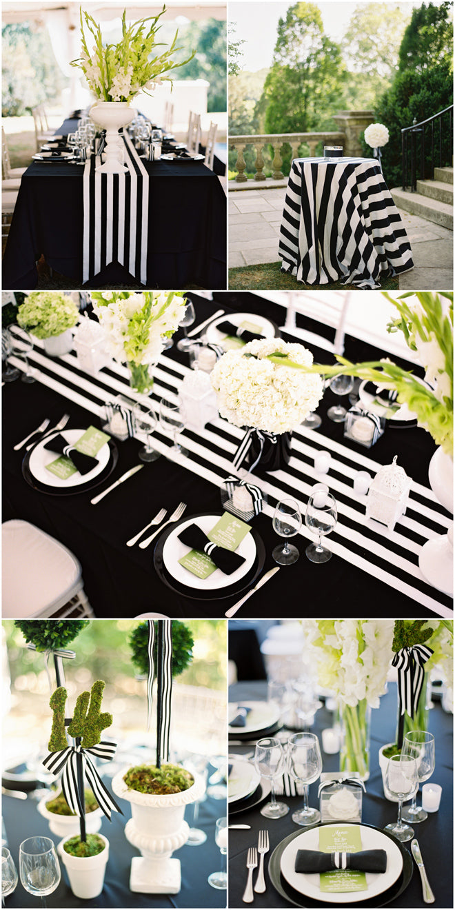 Black and white striped table ideas