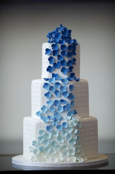 Blue ombre wedding cake