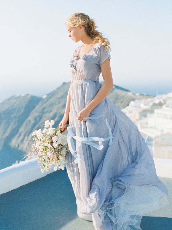 Blue wedding gown