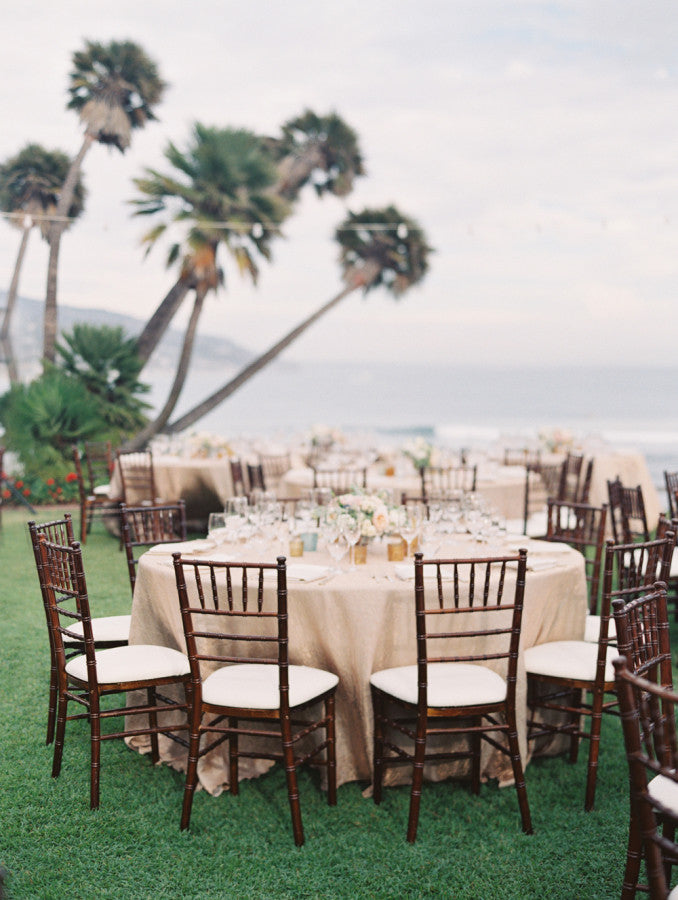 Wedding reception decor by the beach